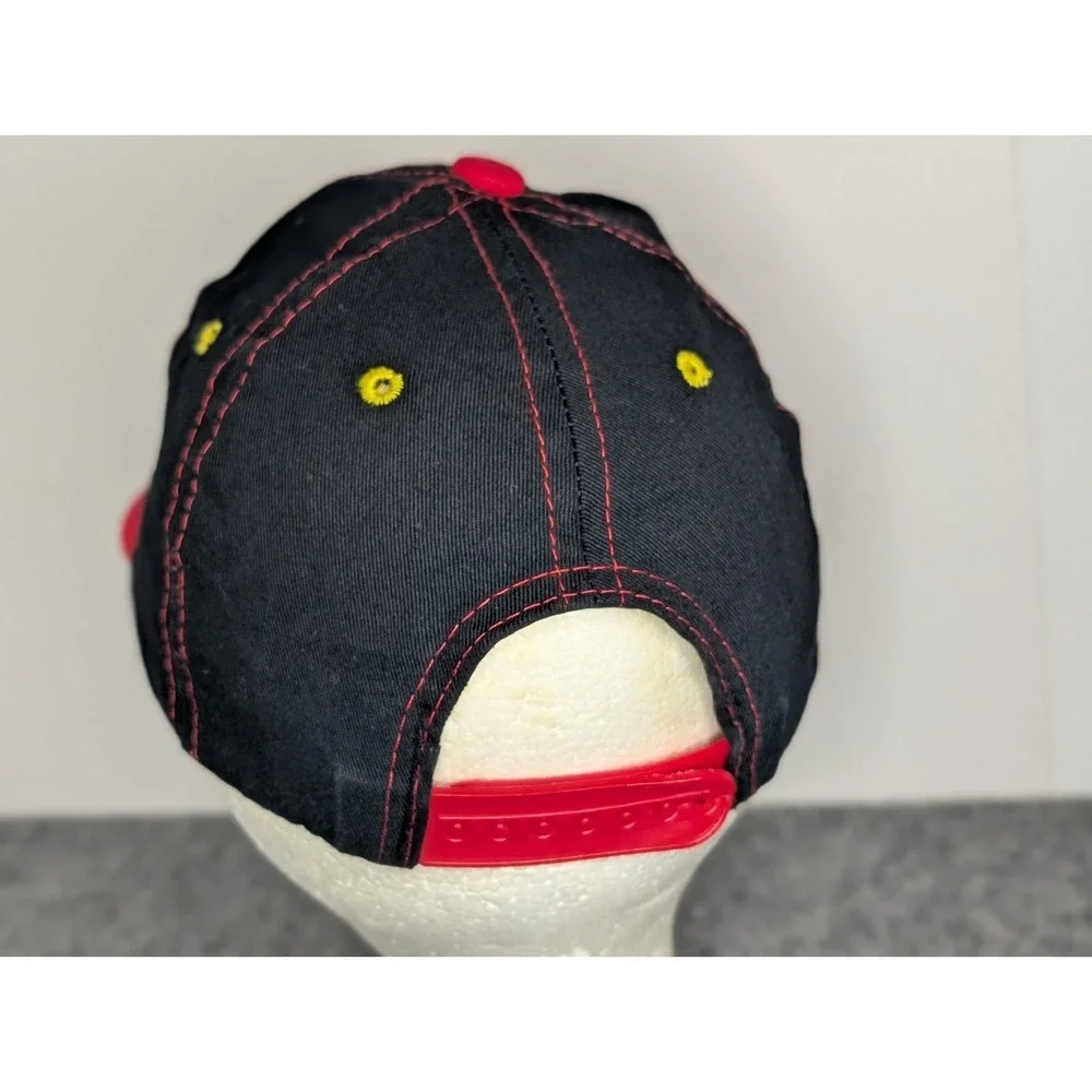 Disney Mickey Mouse Kids One Size Snapback Hat‎ Red Black Embroidered Signature